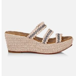 Carrie Forbes Said Three Strap Raffia Wedge Sandal